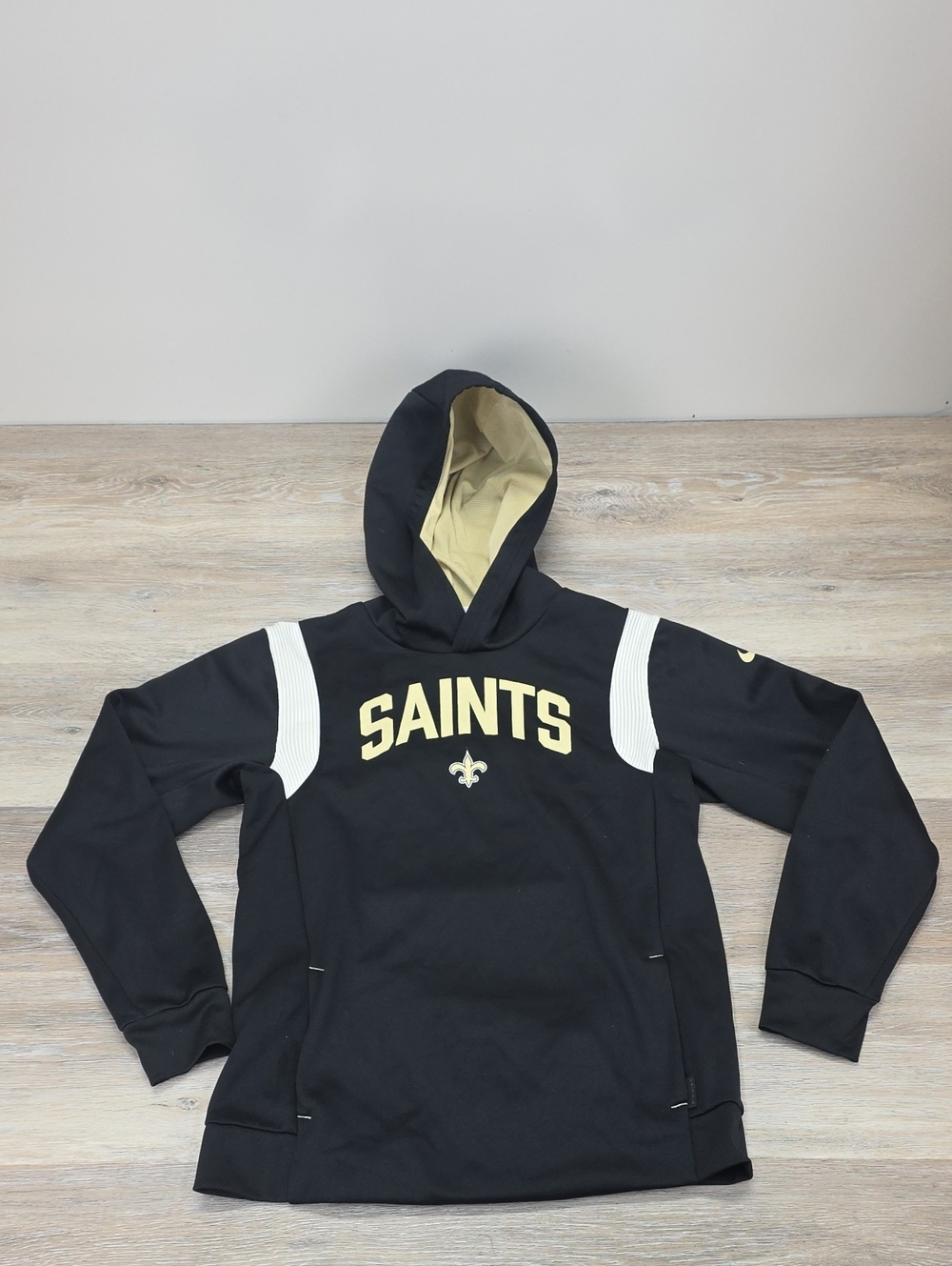 Nike Kids Therma-FIT New Orleans Saints Hoodie Sweatshirt Black Gold Sz Lg 14-16